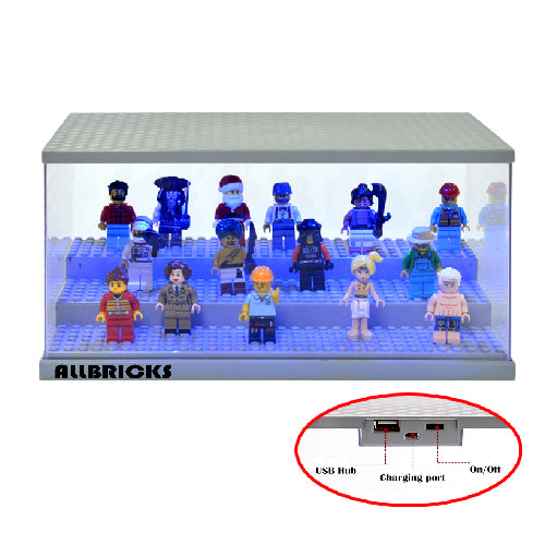 3-Tier Minifigure Acrylic LED Display Case ALLBRICKS